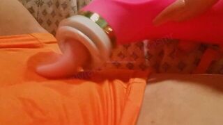 playing with my wet soaking pussy trough shorts - porn video
