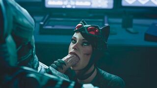 Catwoman Blows Batman in Batcave - porn video