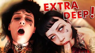 Goth girls can really deepthroat - porn video