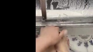 Playing with my soapy feet - porn video