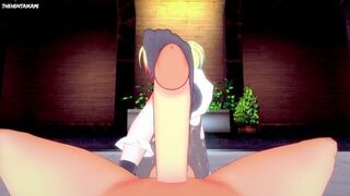Harley Quinn from Isekai Suicide Squad Gives You A Footjob Hentai POV - porn video